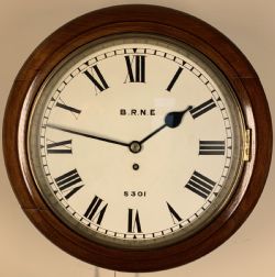 FUSEE DIAL RAILWAY WALL CLOCK EXCELLENT CONDITION NER RARE