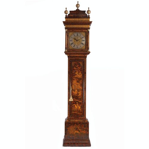 Early 18th Century Chinoiserie Lacquered Longcase Clock