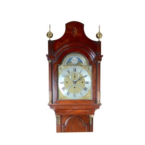 fig 1. A BEAUTIFUL GEORGIAN MAHOGANY MUSICAL LONGCASE CLOCK BY JOHN CARTER OF LONDON
