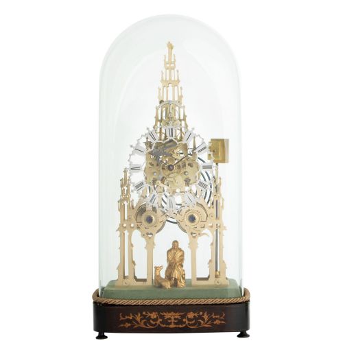 fig 1. SCOTT MEMORIAL STRIKING SKELETON CLOCK WITH BALANCE ESCAPEMENT