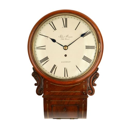 10" Fusee Mahogany Drop Dial Clock – John Mason – London