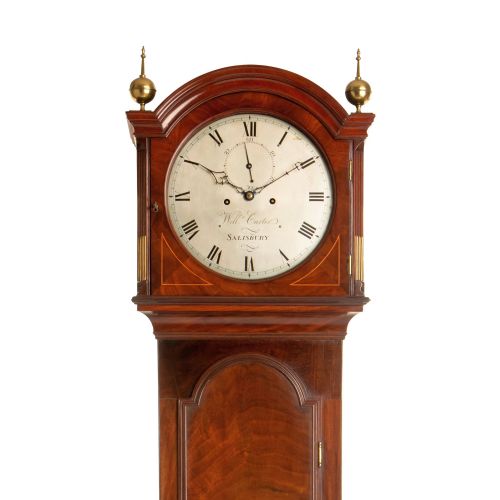 fig 1. MAHOGANY STRIKING LONGCASE CLOCK – WILLIAM CARTER OF SALISBURY