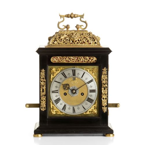 A Very Fine Ebonised "Basket Top" Table Clock - Joseph Norris of Amsterdam