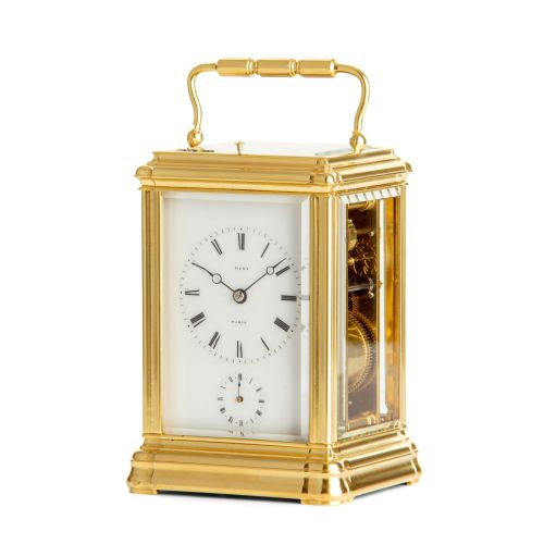 fig 1. A FINE ANTIQUE FRENCH REPEATING CARRIAGE CLOCK WITH ALARM – DENT
