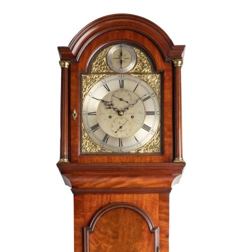 fig 1. FINE 8 DAY MAHOGANY LONGCASE CLOCK – JOSEPH SARJENT – LONDON