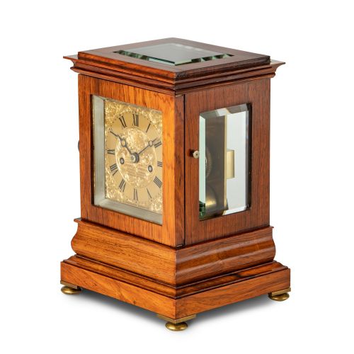 fig 1. A FINE ROSEWOOD STRIKING AND REPEATING ‘ENGLISH FIVE GLASS’ LIBRARY CLOCK