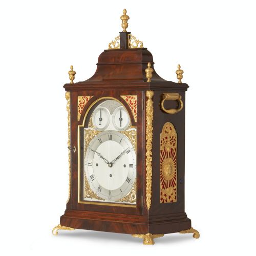 fig 1. A MAHOGANY MUSICAL BRACKET CLOCK - J. N. MARTYN - FALMOUTH