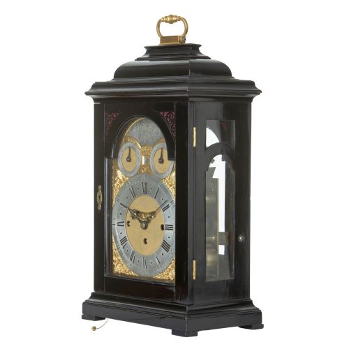fig 1. QUARTER CHIMING EBONISED BRACKET CLOCK – CHRISTOPHER PINCHBECK