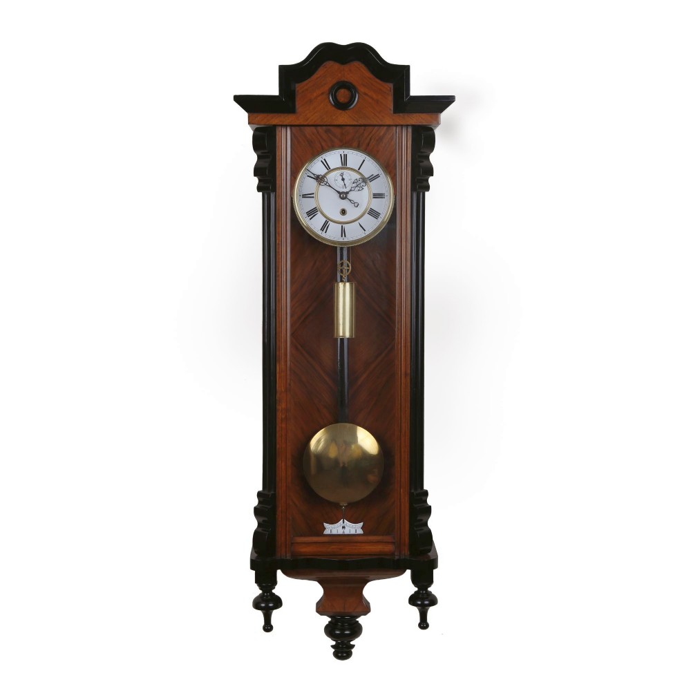 A VERY ATTRACTIVE 8-DAY VIENNA REGULATOR TIMEPIECE WALL CLOCK