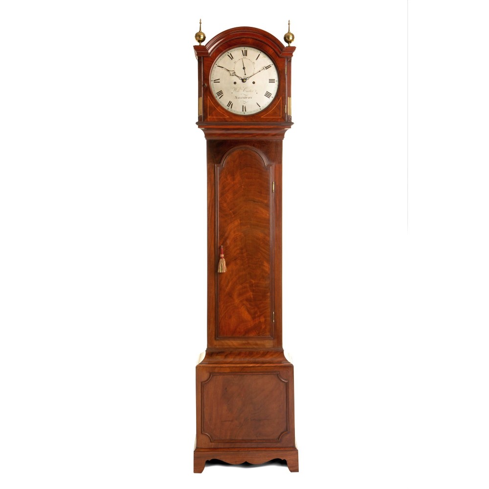 MAHOGANY STRIKING LONGCASE CLOCK – WILLIAM CARTER OF SALISBURY