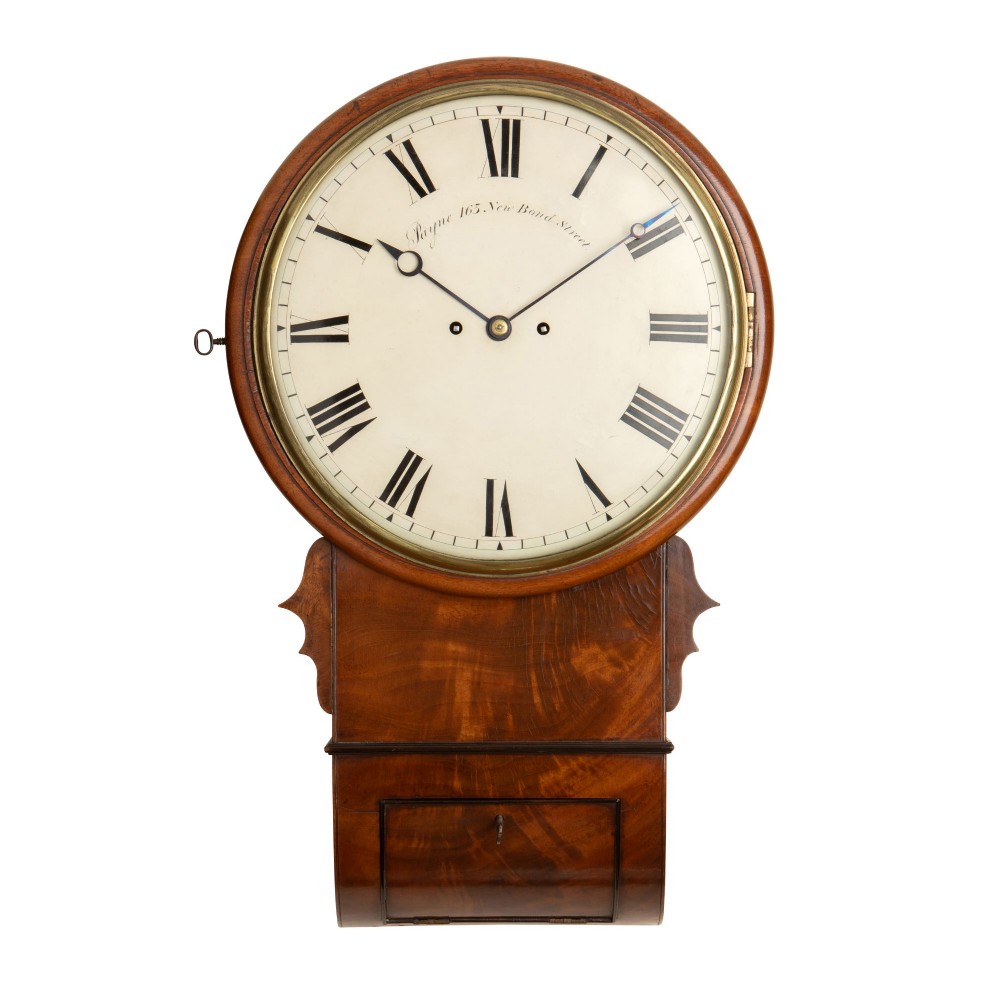 ENGLISH STRIKING DROP DIAL WALL CLOCK