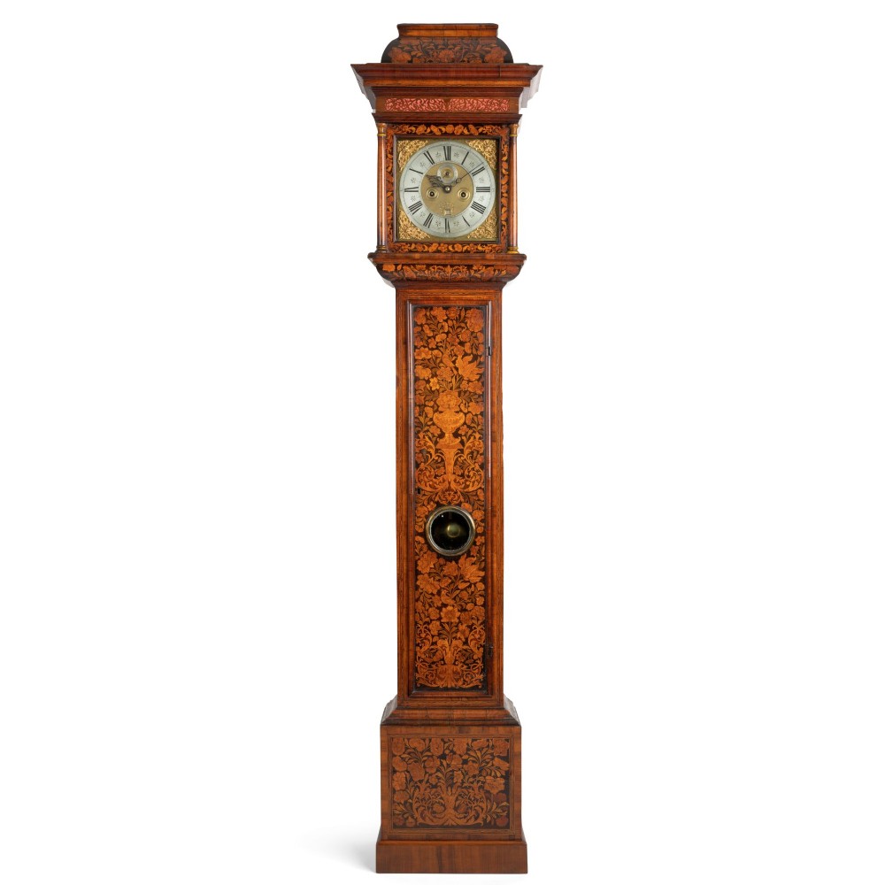 FINE MARQUETRY LONGCASE CLOCK – PETER WISE – LONDON