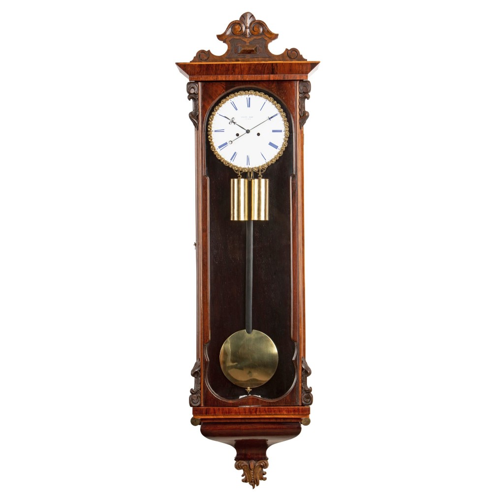 BEIDERMEIER STRIKING VIENNA REGULATOR WALL CLOCK – JOHANN BOHM – WIEN