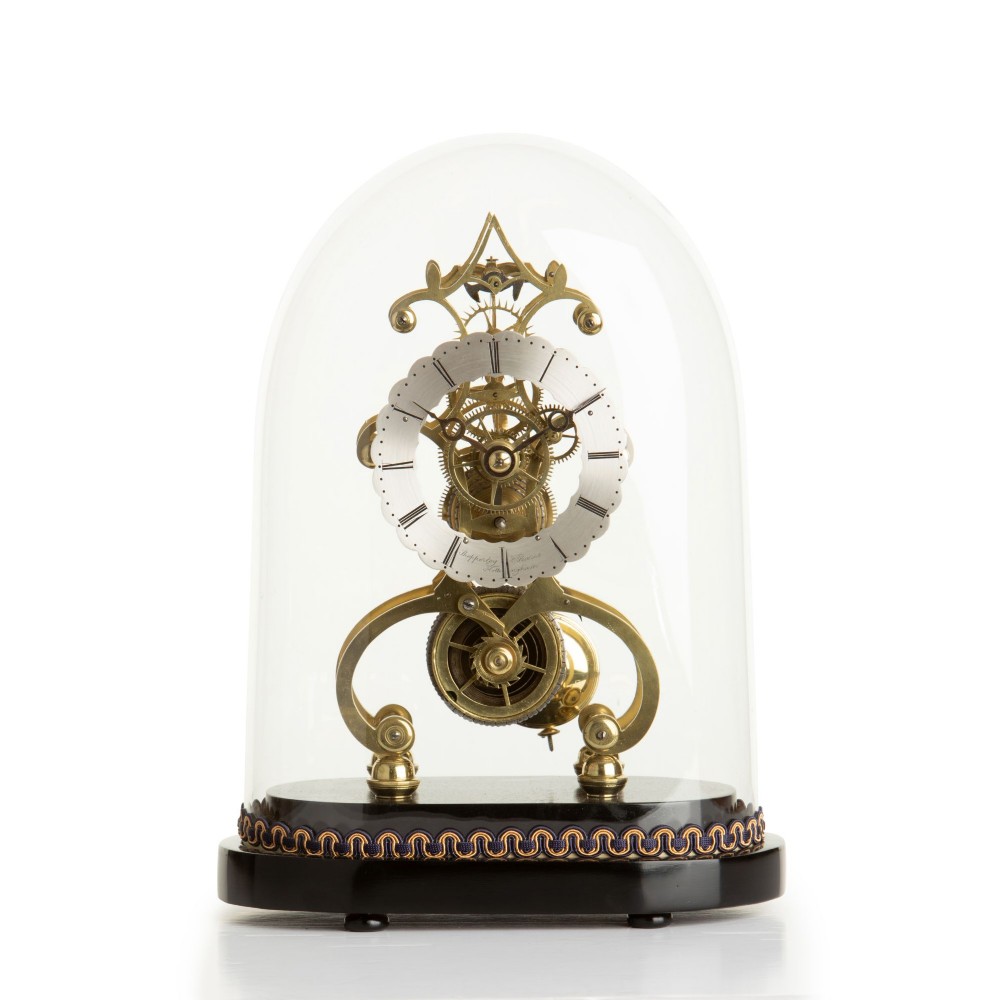 FINE SKELETON CLOCK BY EDWARDS OF STOURBRIDGE