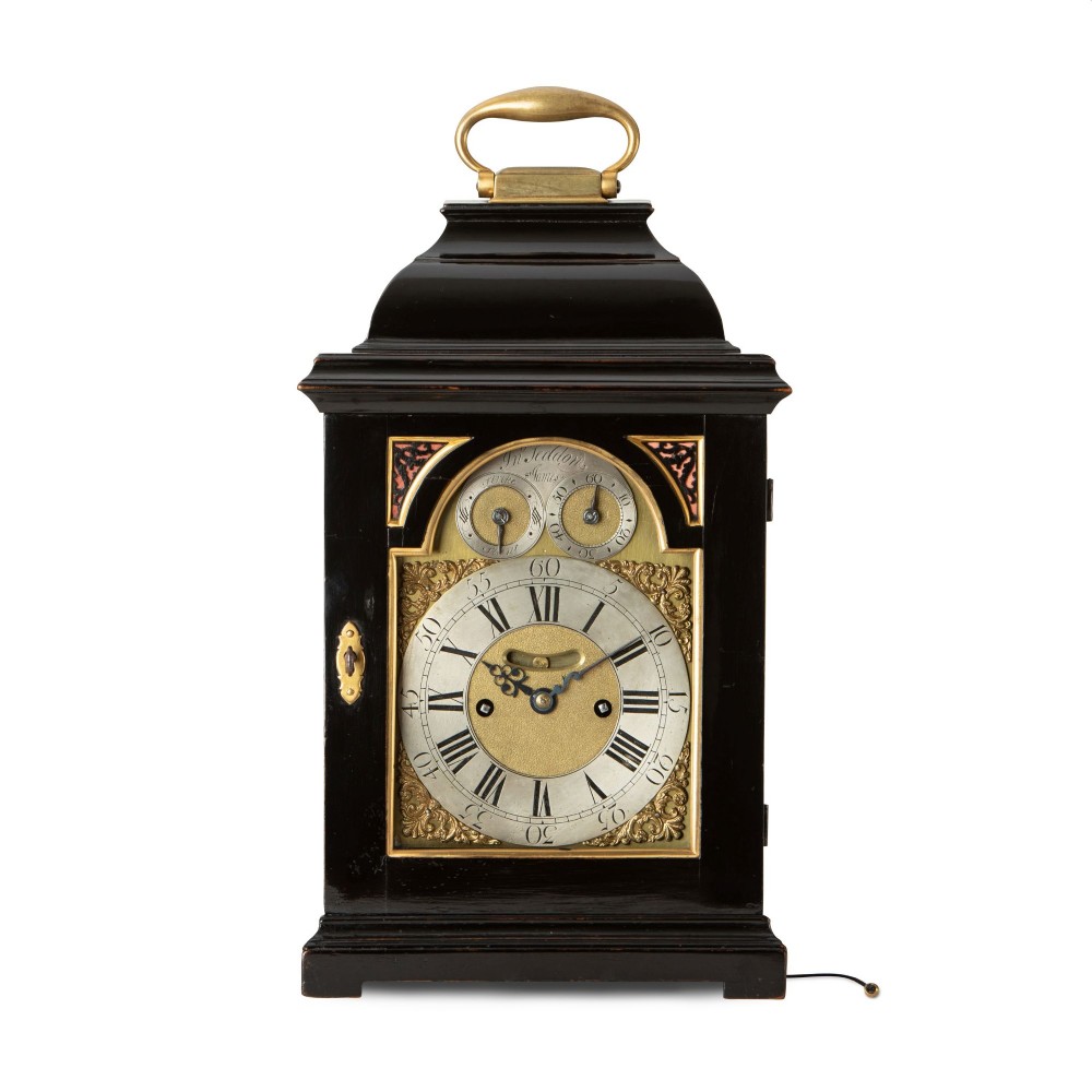 SMALL EBONISED STRIKING REPEATING TABLE CLOCK BY JOHN SEDDON – LONDON