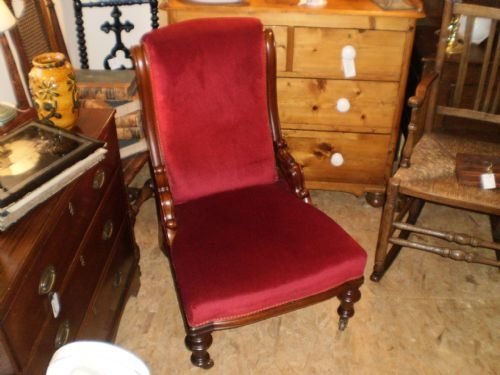 Chair Victorian Mahogany Upholstered Chair