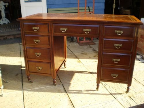 Desk Victorian Mahogany Twin Pedestal