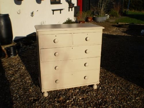 Chest of Drawers Victorian Pine Painted in Georgian Stone