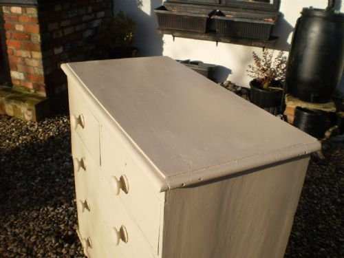 fig 1. Chest of drawers Victorian Pine painted in Georgian Stone