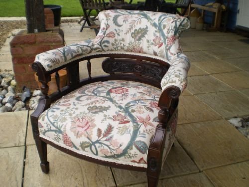 fig 1. Chair Victorian tub chair freshly upholstered
