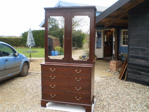 Chest of Drawers Linen Press George III Mahogany