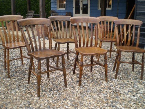 fig 3. Chairs Victorian lath back Beech and Elm
