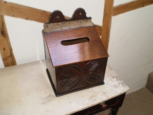 fig 3. Suggestion box early 18th century Oak