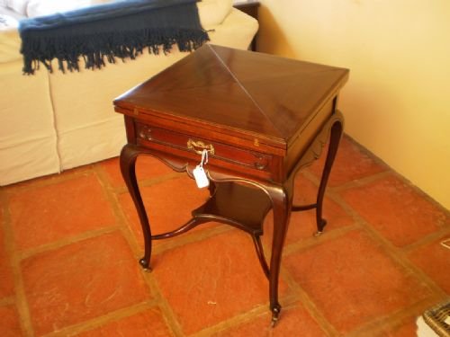 Victorian Mahogany Envelope Card Table