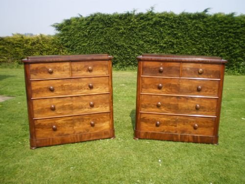 Chest of Drawers Pair Victorian Mahogany Fine Quality