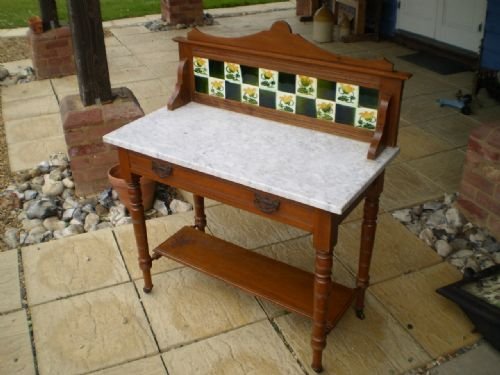 fig 2. Table washstand Victorian Walnut Art Nouveau