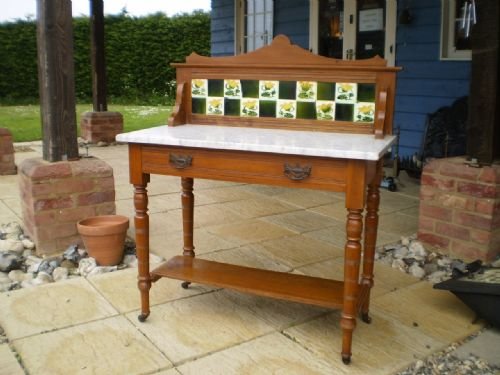fig 3. Table washstand Victorian Walnut Art Nouveau