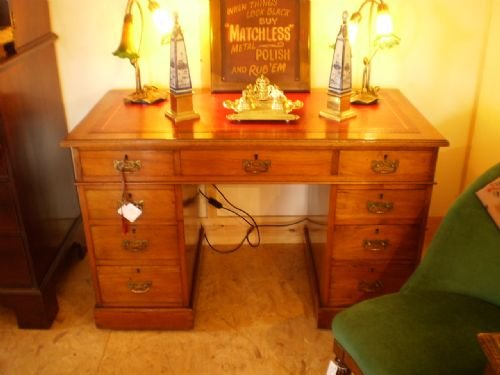 	
Desk Victorian Solid Walnut C1870