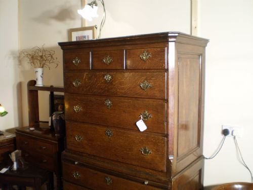 fig 1.
Chest of drawers chest on chest George I Oak c1715