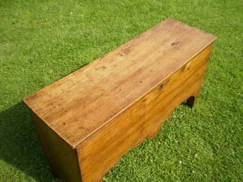 fig 1. Coffer six plank 18th century Elm
Cloverleaf Home Interiors £45 delivery retail quality
