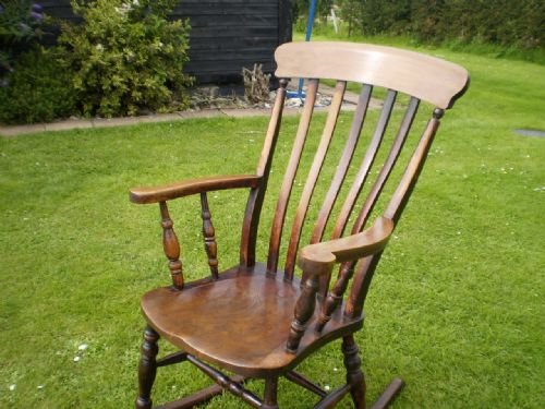 fig 3. Chair Victorian lathe back Grandfather rocking chair
Cloverleaf Home Interiors £45 delivery retail quality