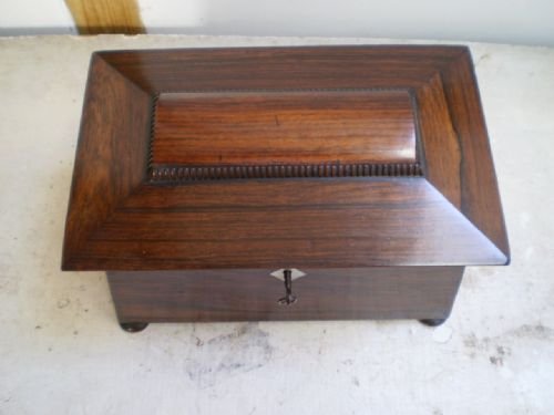fig 1. Tea caddy Regency Rosewood
Cloverleaf Home Interiors £8 delivery retail quality
