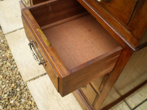 fig 2. 	
Desk Victorian Walnut dated 1888 small proportions
Cloverleaf Home Interiors £45 delivery retail quality