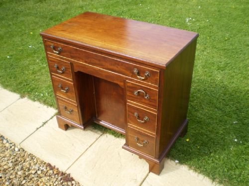 fig 1. 	
Desk George III Mahogany kneehole
Cloverleaf Home Interiors £45 delivery retail quality
