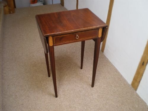fig 2. Table George III Mahogany work bedside c1790