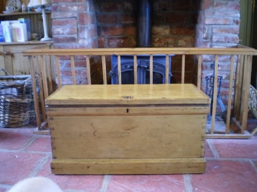 fig 1. Blanket box chest Victorian Pine
