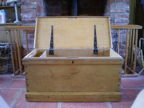 fig 2. Blanket box chest Victorian Pine