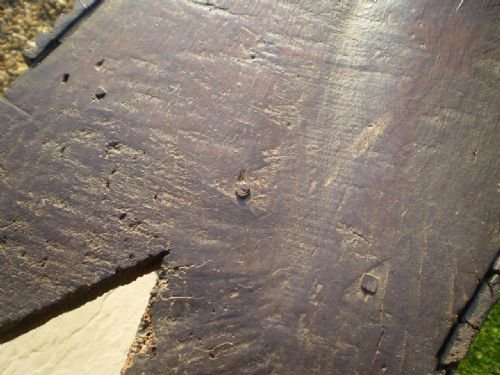 fig 2.
Coffer James I chest six plank Oak early 17th century c1620 boarded
