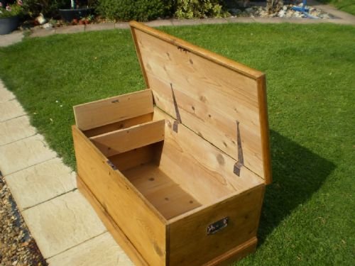 fig 2. Blanket box chest Victorian Pine