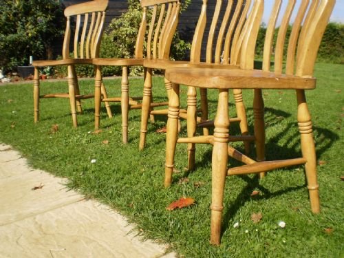 fig 1. Chairs Victorian Lathe back kitchen windsors Beech and Elm