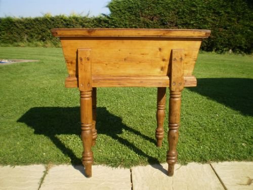 fig 1. Table dough bin chest box Victorian Pine