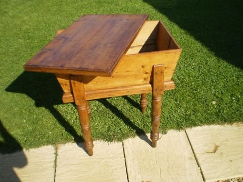 fig 2. Table dough bin chest box Victorian Pine
