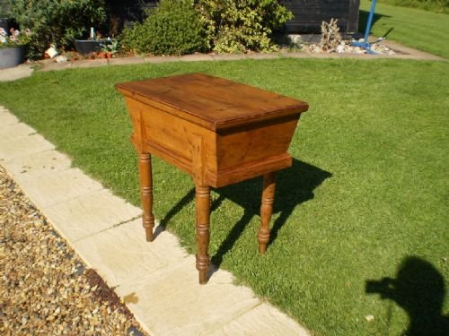 fig 3. Table dough bin chest box Victorian Pine
