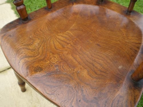 fig 2. Chairs Victorian smokers bow pair Elm and Beech c1870