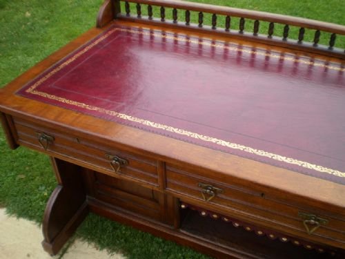 fig 4. Desk Arts and Crafts Pugin Gothic revival Attributed to Bruce J Talbert c1890