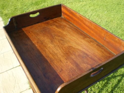 fig 1. Table tray butlers tray and original stand Regency Mahogany c1825